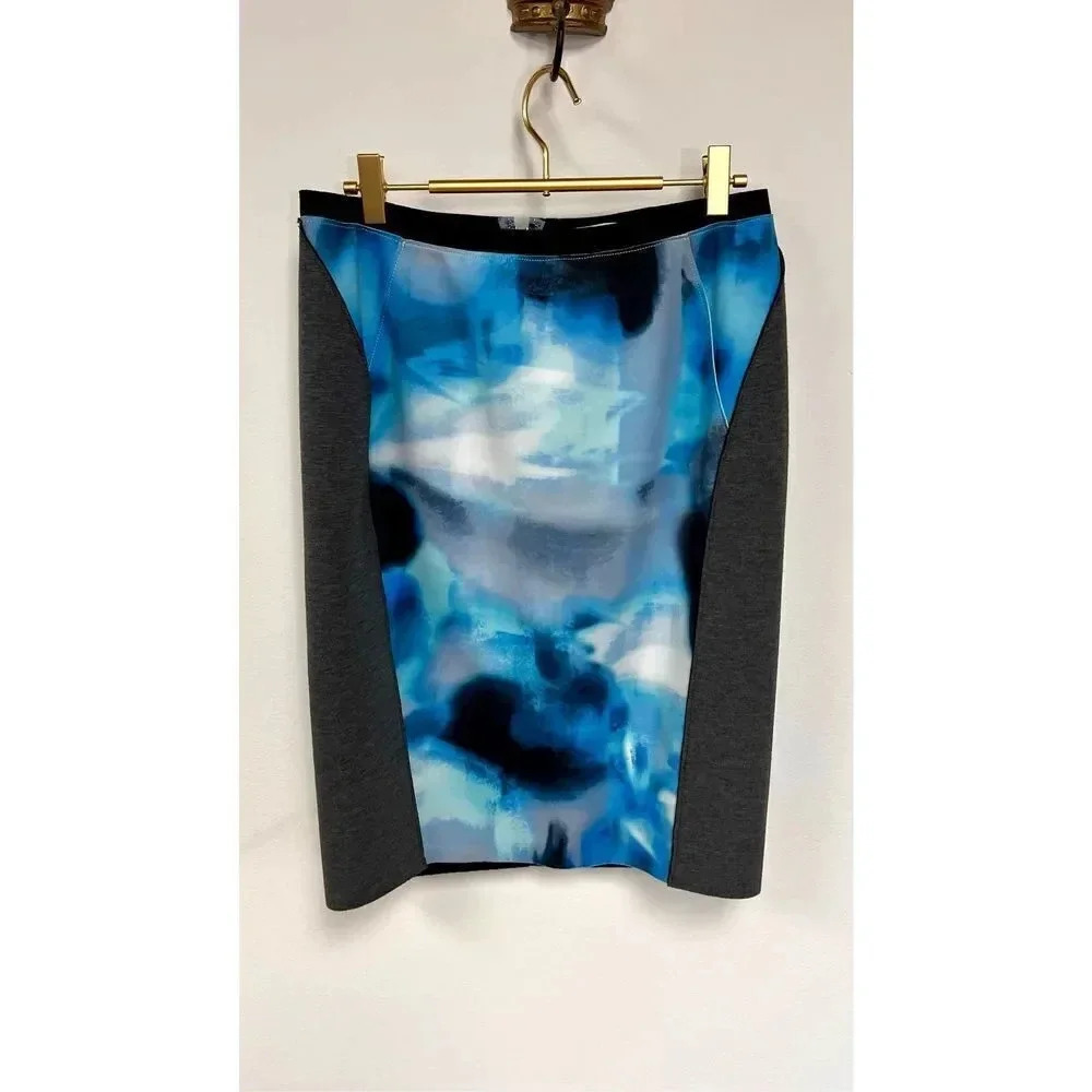 T Tahari Womens Black Ombre Pattern in Front Back-Zip Pencil Skirt Size 10